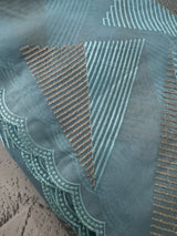 Semi organza saree with thread work - MSH931 DustyBlue
