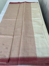 Blended tussar silk saree with embroidery- MSH490