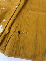Blended tussar silk saree with embroidery- MS1072 SpicyMustard