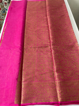 Soft dola silk saree with brocade blouse MDLS215 RaniPink