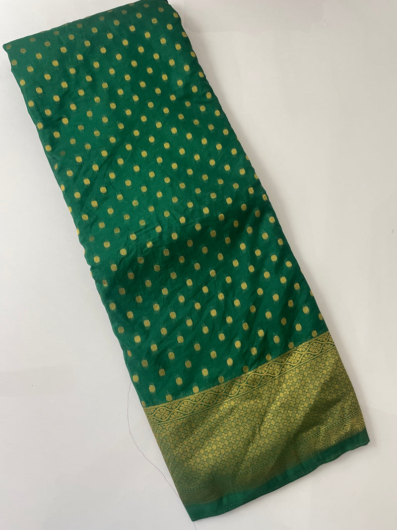 Semi Banarasi saree MBS6523 DarkGreen