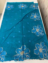 Organza saree with embroidery borders MOS4765 Blue