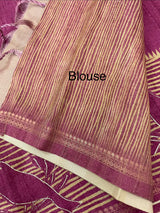 Printed Blended tussar saree - MS8635