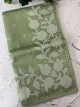 Blended Tussar silk saree with applique work- MSH200 DuskyGreen