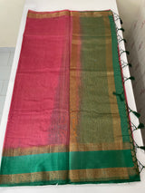 Semi Jute silk sarees with contrast pallu & blouse MJL392
