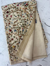 Blended tussar silk saree with hand kanta work - MS14855