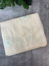 Mul chanderi applique work saree  MSH931 - Offwhite to Aquablue
