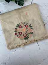 Blended art tussar silk saree with embroidery- MS1090 Cream