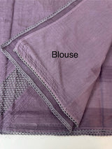 Supernet saree with crochet work and lace border MCJ5433 -Mauve(Design - Diagonal Crochet)