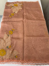 Designer Glass organza saree with applique work- MSH15195