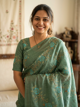 Pure desi tussar silk saree with embroidery- MTSS659