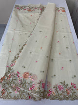 Mul chanderi saree with embriodery borders MSH113