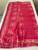 Semi soft silk saree with batik prints MSB555