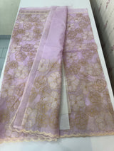 Semi organza saree with thread work - MSH910 Lavender