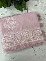 Kota silk saree with chikankari work  MSK334 Pasel OnionPink
