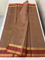 Silk cotton saree with zari weaving - MSK897