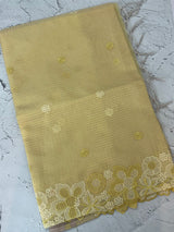 Soft Tissue kota embroidery saree MSK4660 Yellow