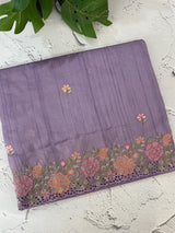 Blended tussar saree with cutwork border- MSHK695