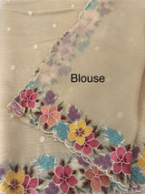 Crush Organza saree with embroidery borders MBS675