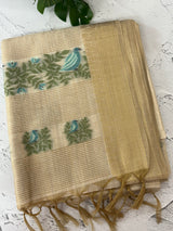 Jamdani silk Cotton Saree MS12567 (4) Blue birds