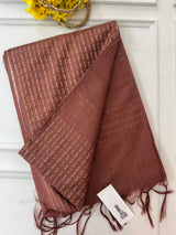Semi tussar saree with thread work SBHMSH CinnamonBrown