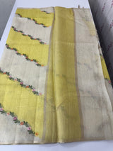 Soft Jute tissue saree with embroidery MJT671