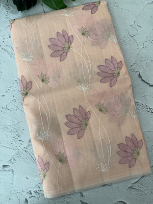 Netkota embriodery saree MS1496 Pastel PeachPink