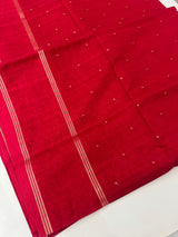 Tussar mix soft silk saree with Retta pettu borders - MST988 CrimsonRed