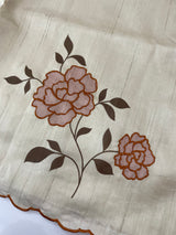 Semi tussar appliqué work saree MTS6589