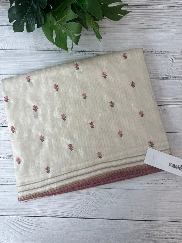 Blended soft tussar saree with thread work MTS9965