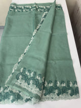 Silky kota saree with embriodery borders MS16372 JadeGreen