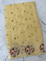 Silky kota embroidery saree MS5407 - Yellow
