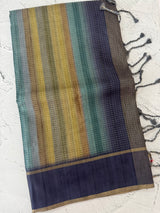 Multi color Semi silk saree with borders MSS489