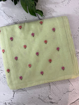 Moonga Kota checks saree with embroidery MSH244 Pista