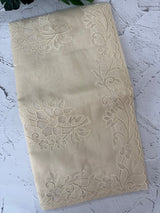 Moonga checks saree with Net Applique borders  MSH157 Ivory