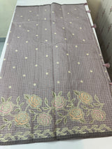 Applique and embroidery work 
 Kota Silk saree MSH118- DuskyLavender