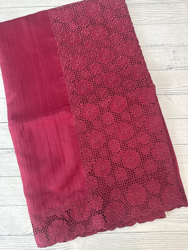 Cutwork Semi tussar saree MTSS845