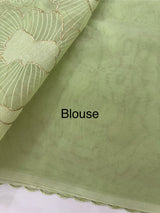 Viscose organza saree with thread work - MSH925 PastelGreen