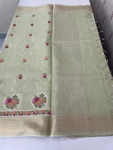 Tissue silk saree MS8190 - DuskyGreen