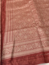Banarasi semi katan saree in silver zari SHSNRIC