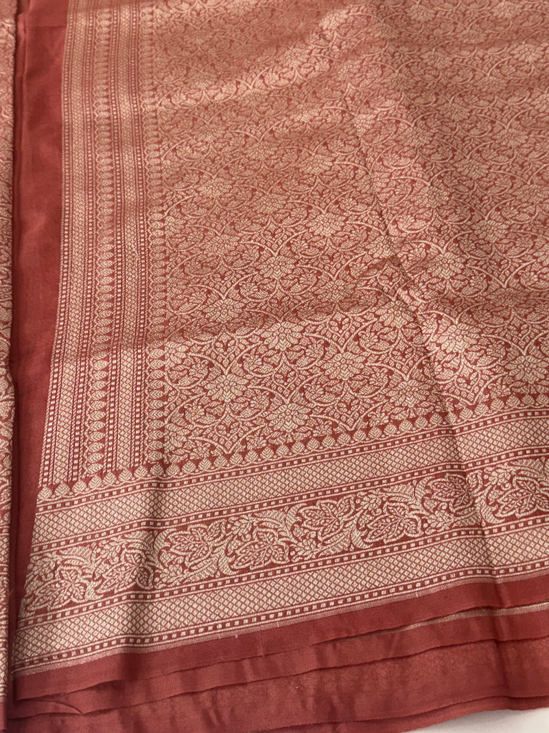 Banarasi semi katan saree in silver zari SHSNRIC