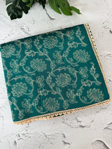 Blended tussar silk saree with embroidery- MSH158 TealGreen