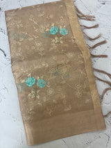 Tissue silk saree with embroidery MSH236