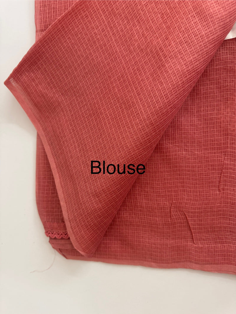 Kota checks saree with embroidery SVTS31 Peach