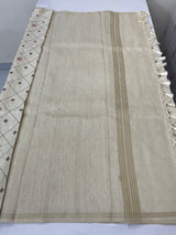 Soft Blended tussar saree with embriodery - MS8688 Cream