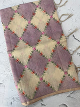 Soft Jute tissue saree with embroidery MJT671