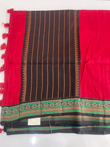 Jute tussar silk saree with contrast borders MJL655
