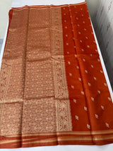 Soft Gachi silk saree with zari weaving MGH76 - RustOrange