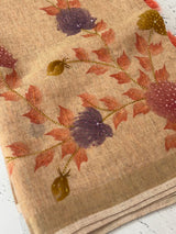 Tissue linen saree with handwork MLS5499