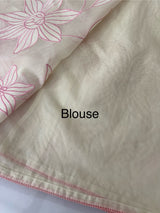 Mul chanderi applique work saree MSH182 - Offwhite to Pink